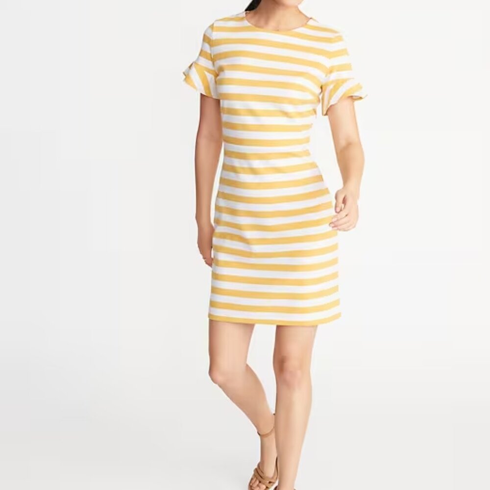 NWOT - Ponte-Knit Flutter-Sleeve Sheath Dress for Women